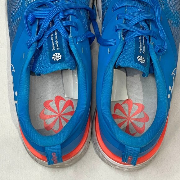 Nike Odyssey React Flyknit 2 Running Shoes Blue Orange BQ1676-402 Men's Size 8 - Picture 2 of 16